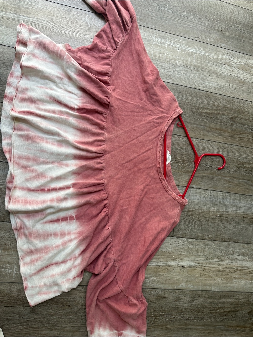 Women's Mauve Tie-Dye Peplum Long-Sleeve Oversized Top - Picture 7 of 9